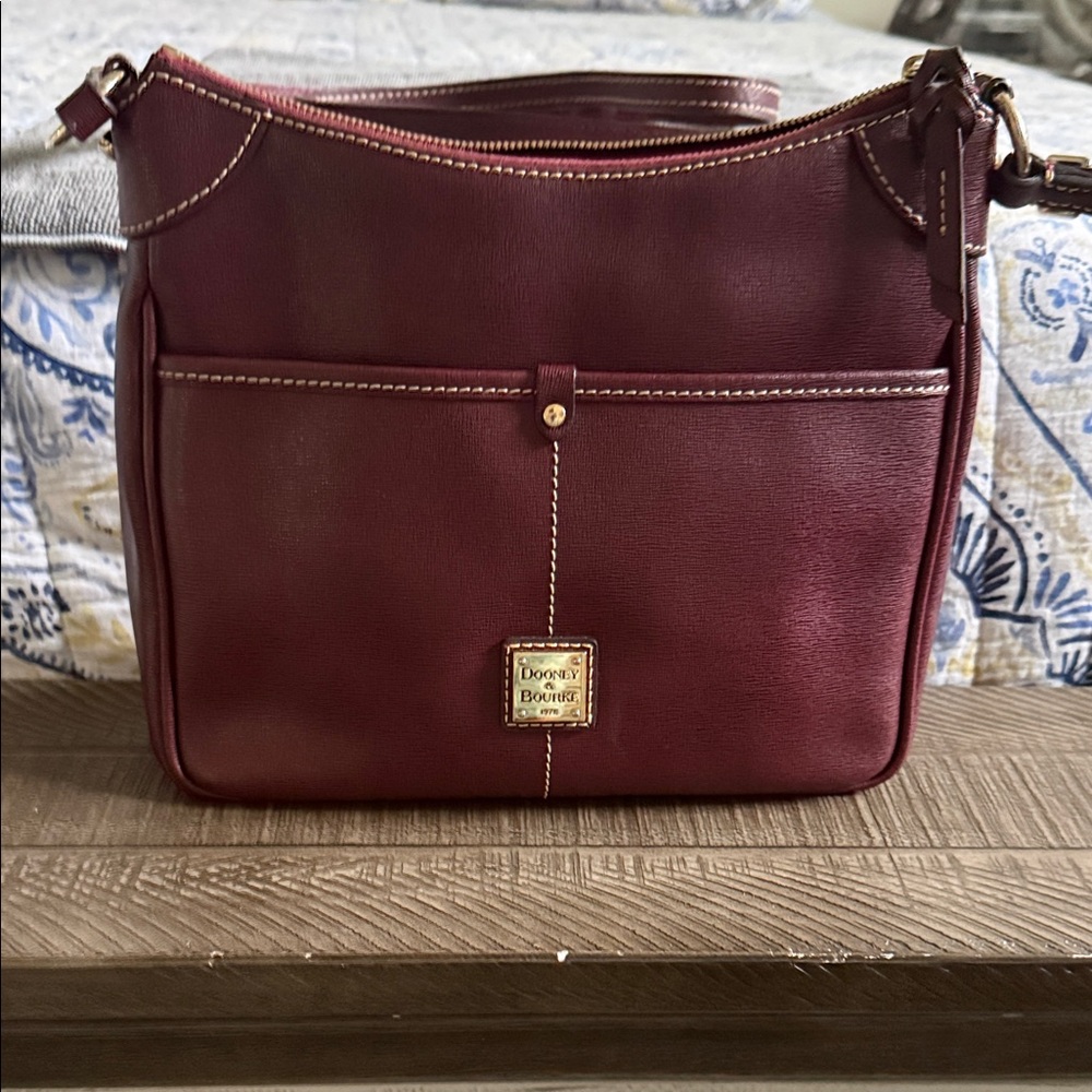 Dooney & Bourke Wine Leather Shoulder Bag